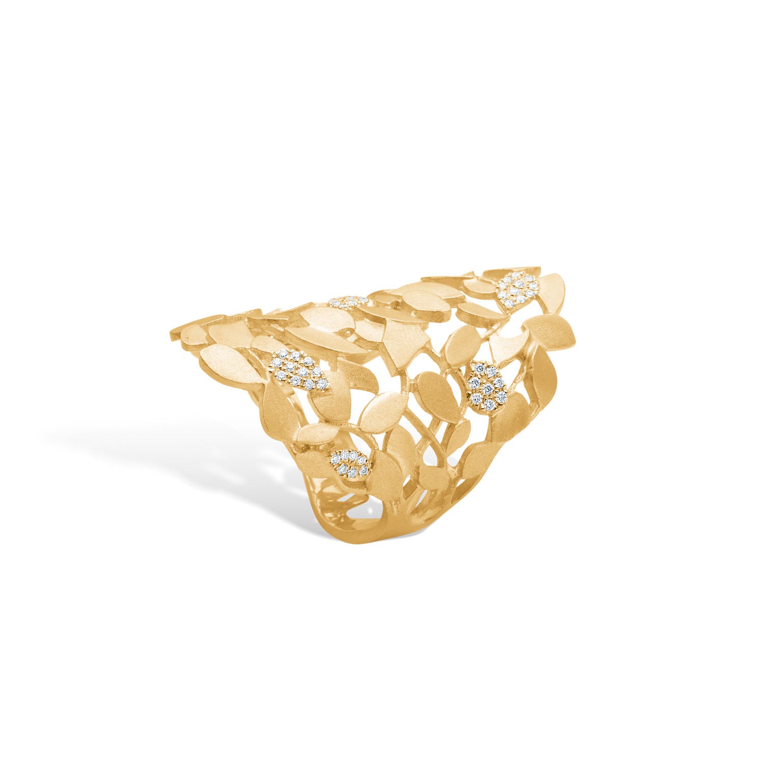 Leaves Large, 14K guld m. pavé blade – fra Dirks Jewellery | Dirks Jewellery