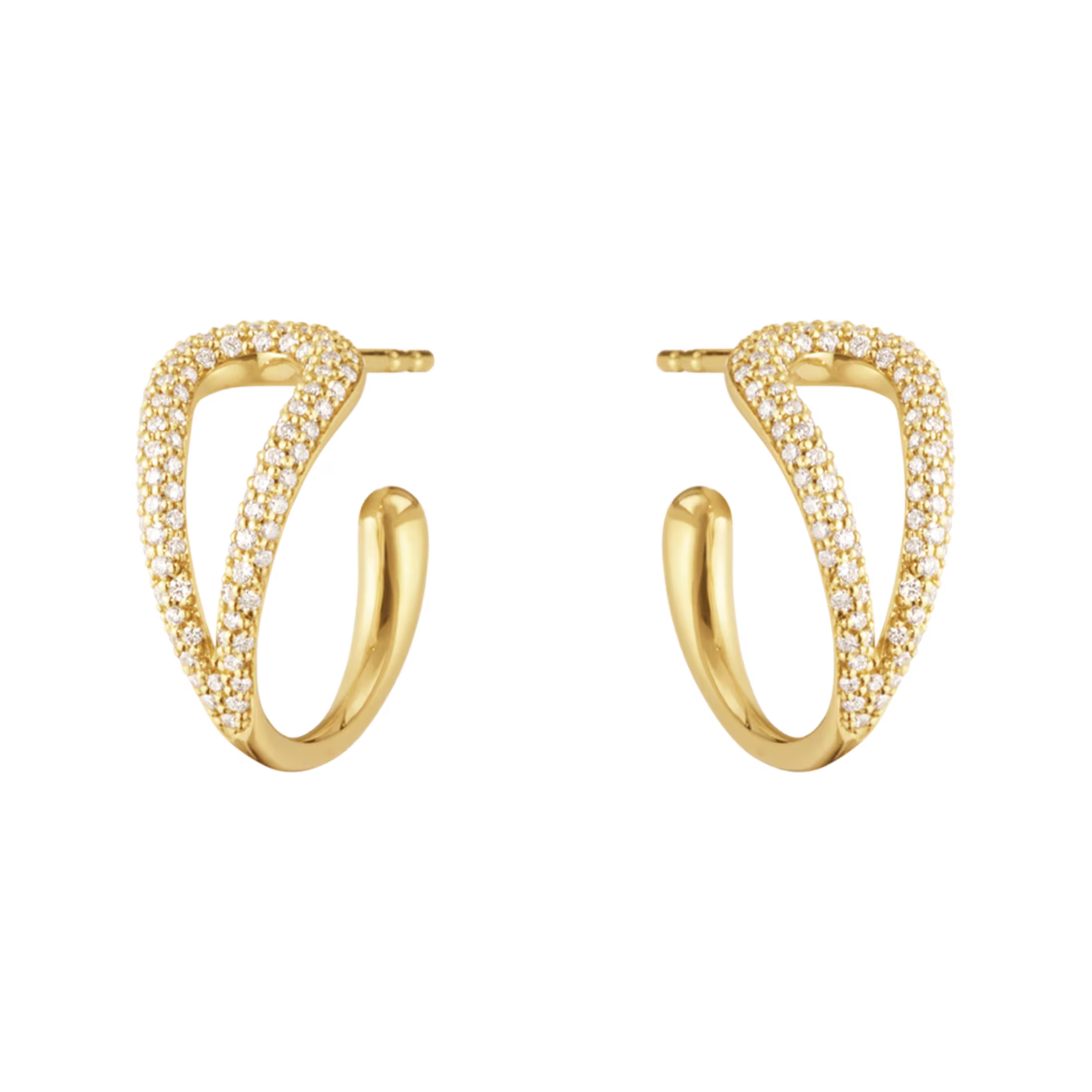 Mercy Swirl Hoops 18K Guld Brillanter