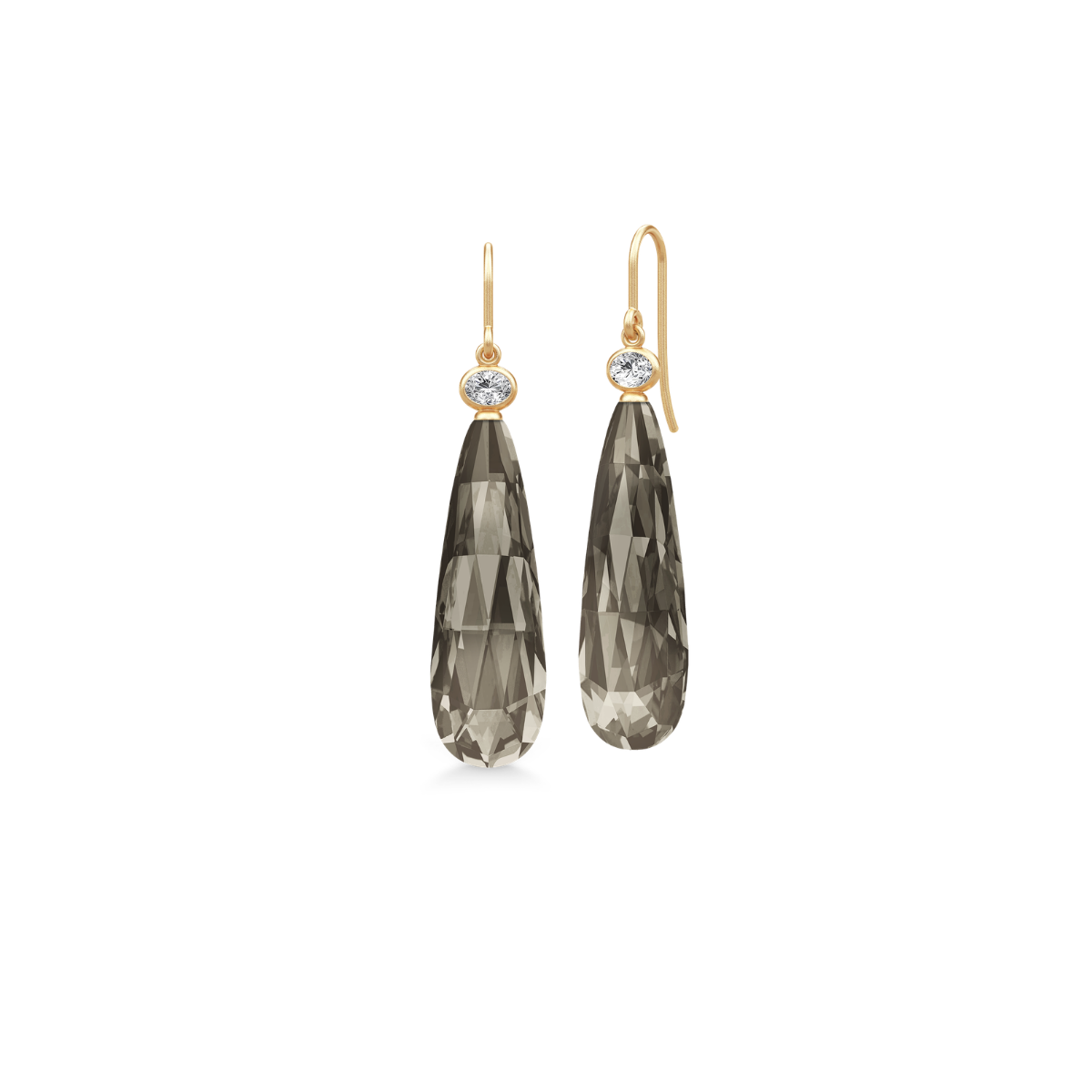 OFELIA DROP ørehængere Smokey Crystal