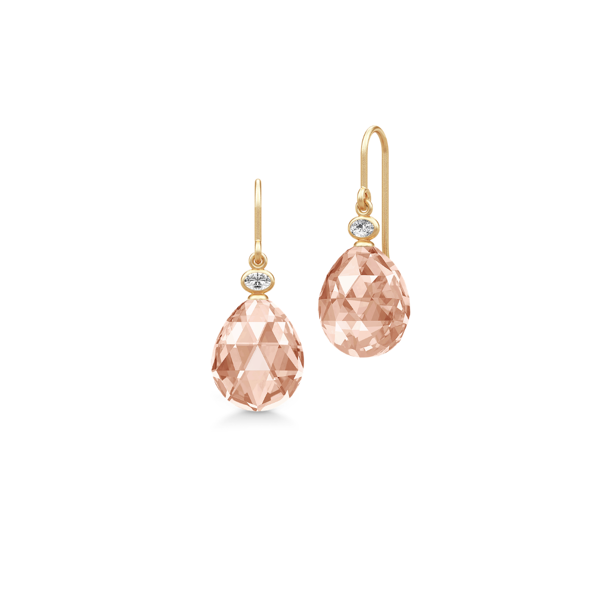 OFELIA Ørehængere Peach Morganite Crystal