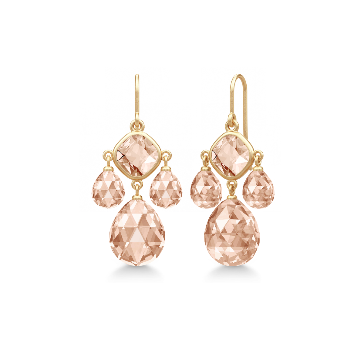 OLIVIA CHANDELIER Peach Morganite Crystal