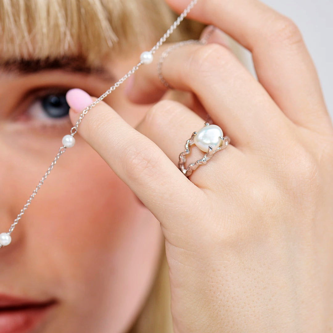 Perma Ring Sølv Perle