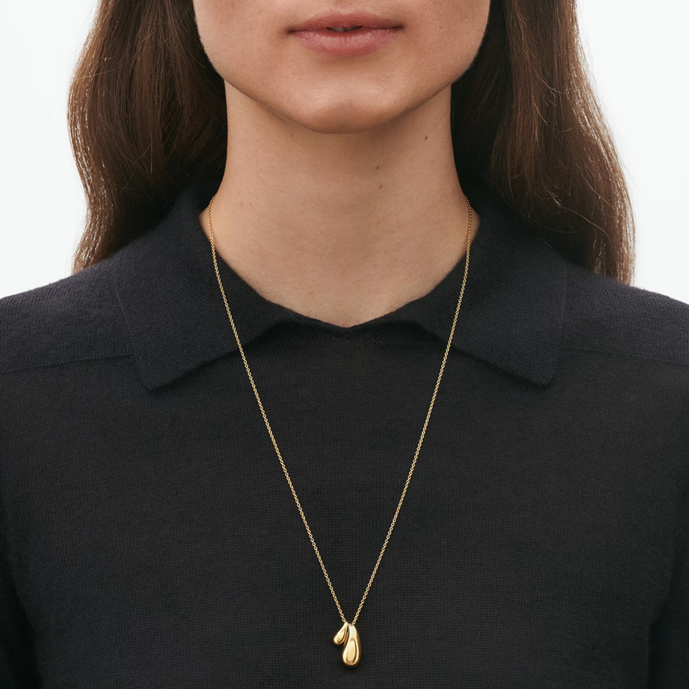 Reflect Halskæde Dobbeltvedhæng 18K Guld