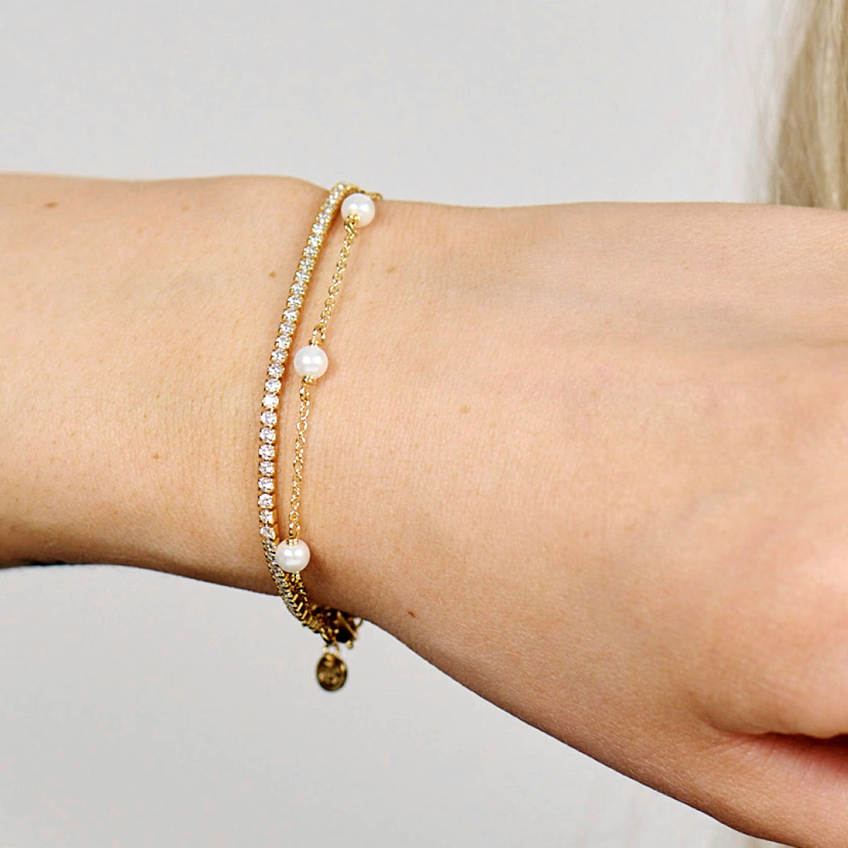 Shore Armbånd Forgyldt Sølv Perler