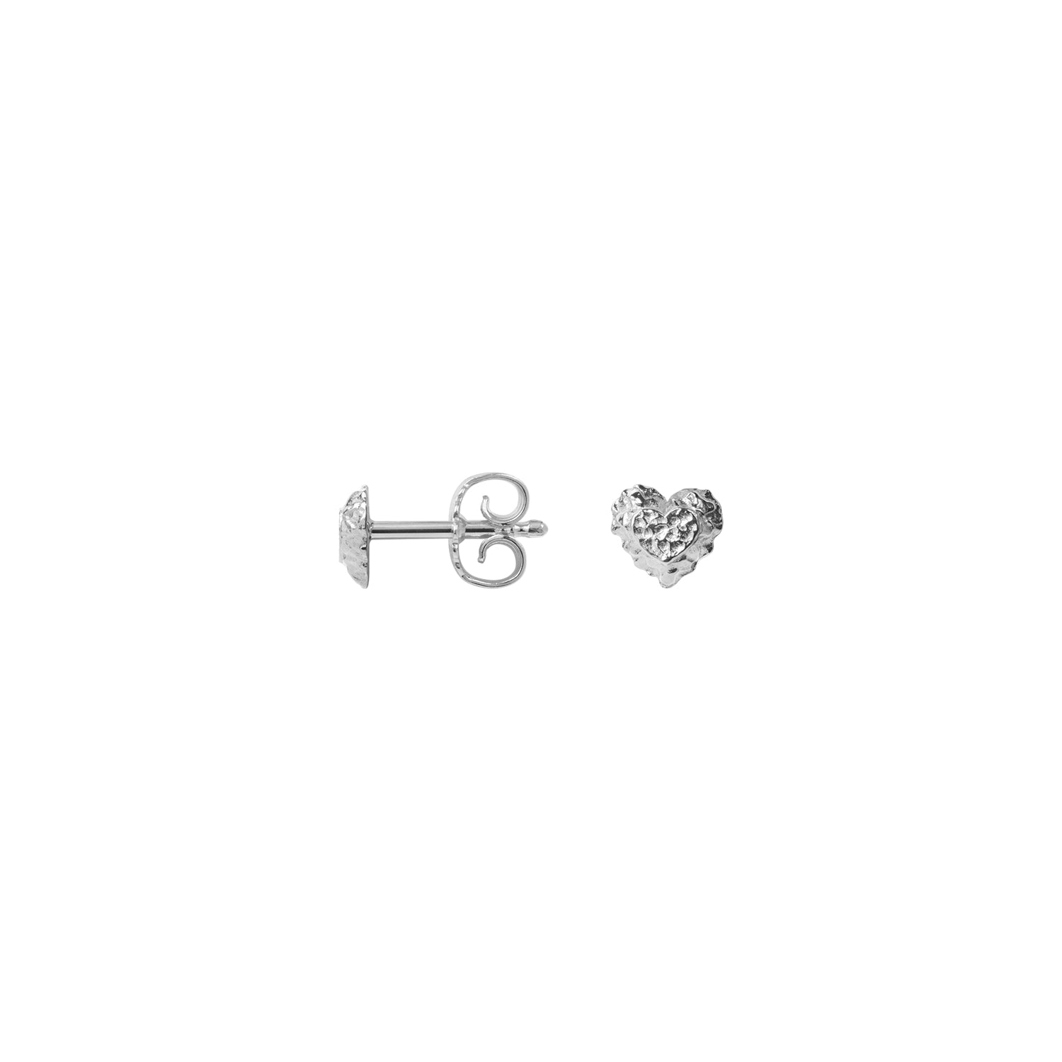 Sparkly Heart Stud Earrings - Silver – fra Camille Brinch | Dirks Jewellery