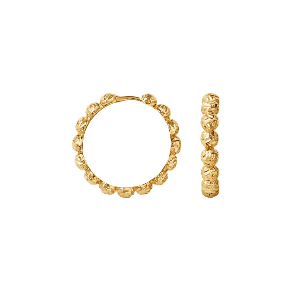 Large Dots Hoops Forgyldt Sølv
