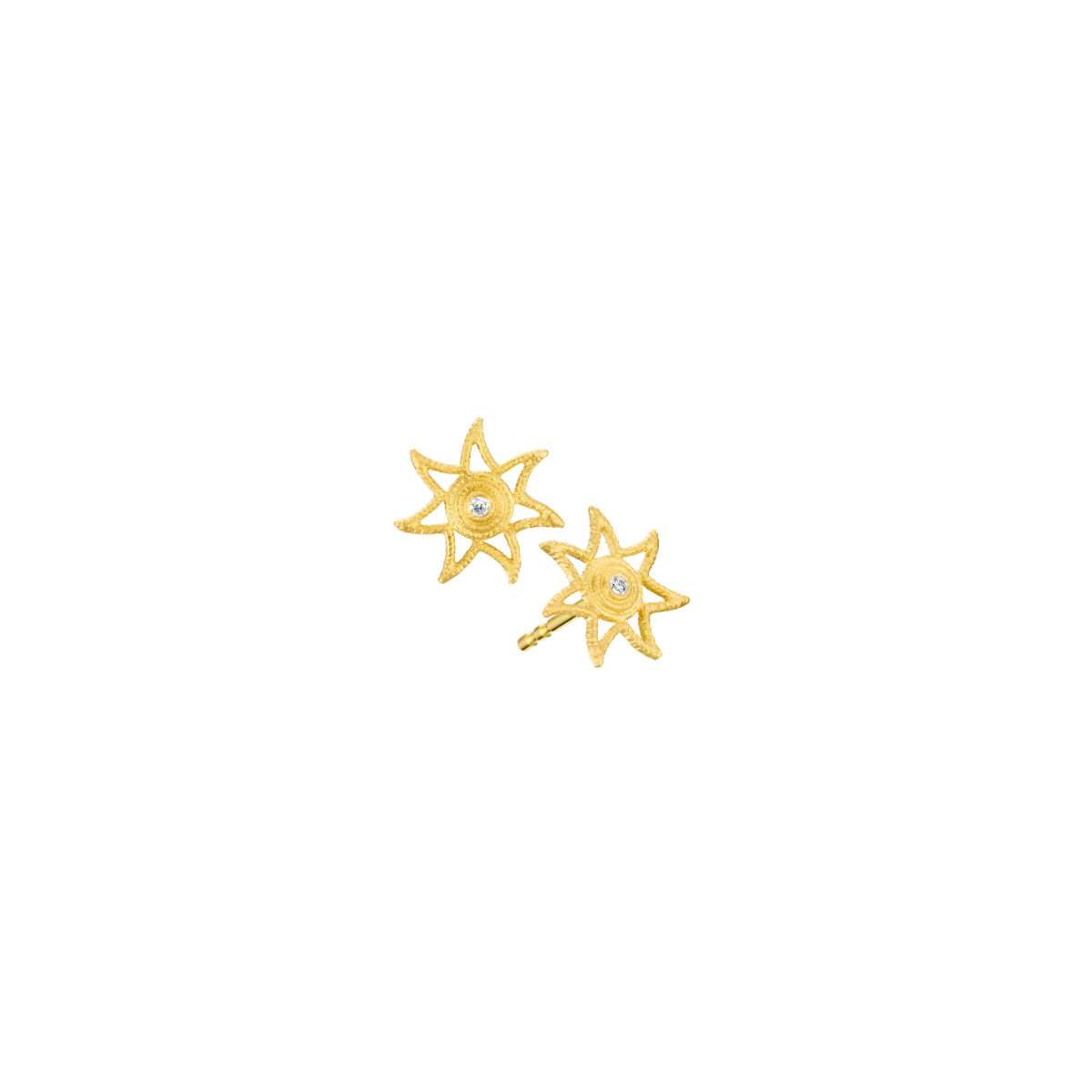 Sun Mini ørestikker 18K guld