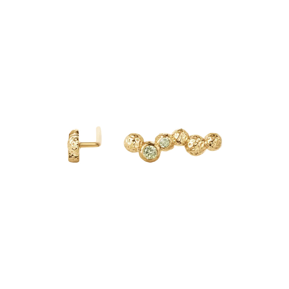 Wavy Gem Dots Earclimbers Forgyldt Sølv
