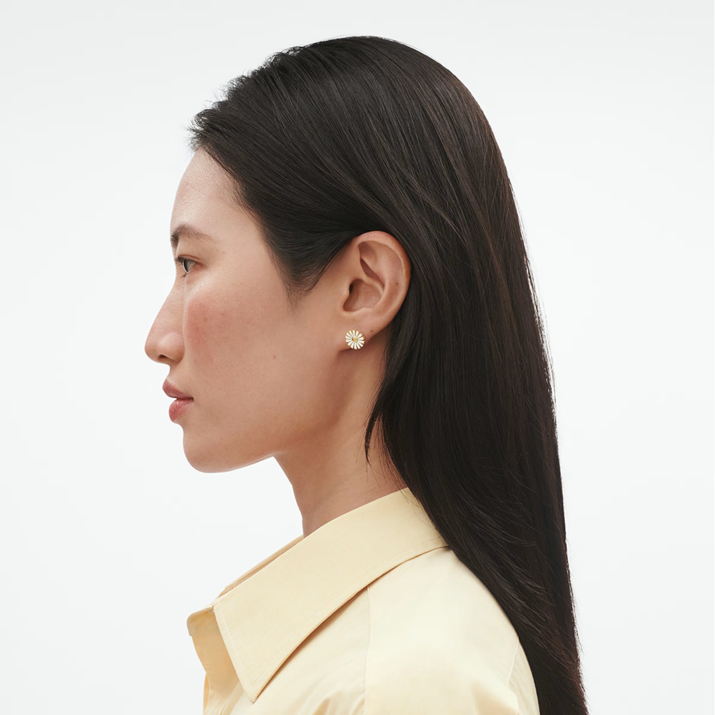 Daisy Ørestikker Sølv Emalje 11mm