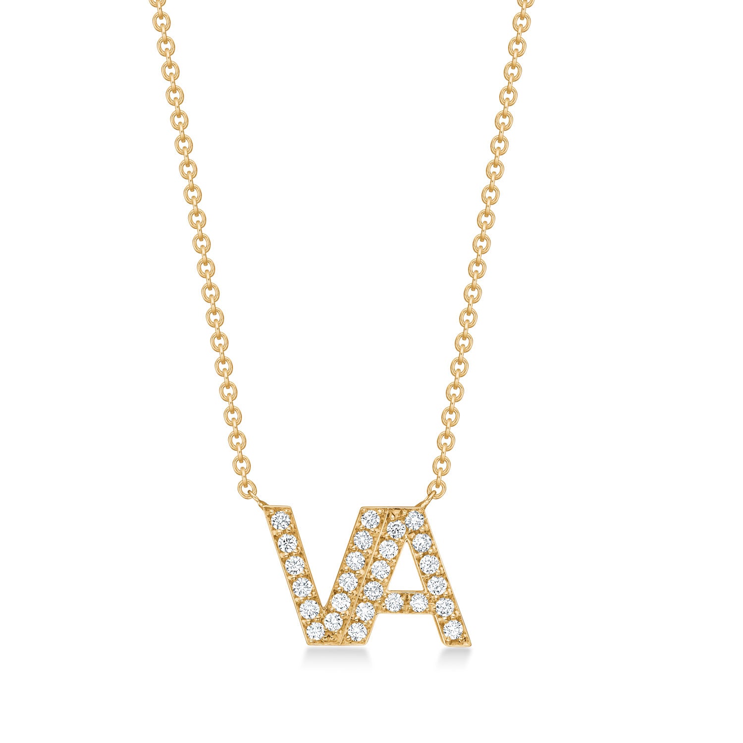 Letter Chain VA, 18K guld m. brillanter VA – fra Dirks Jewellery | Dirks Jewellery