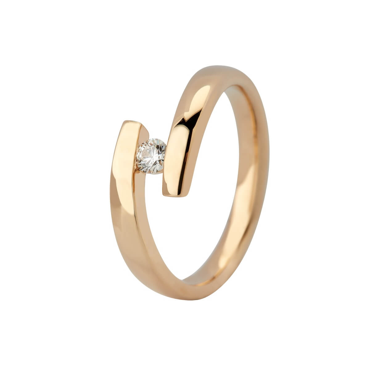 Close, 14K guldring m. brill – Ægte håndværk fra Dirks Jewellery