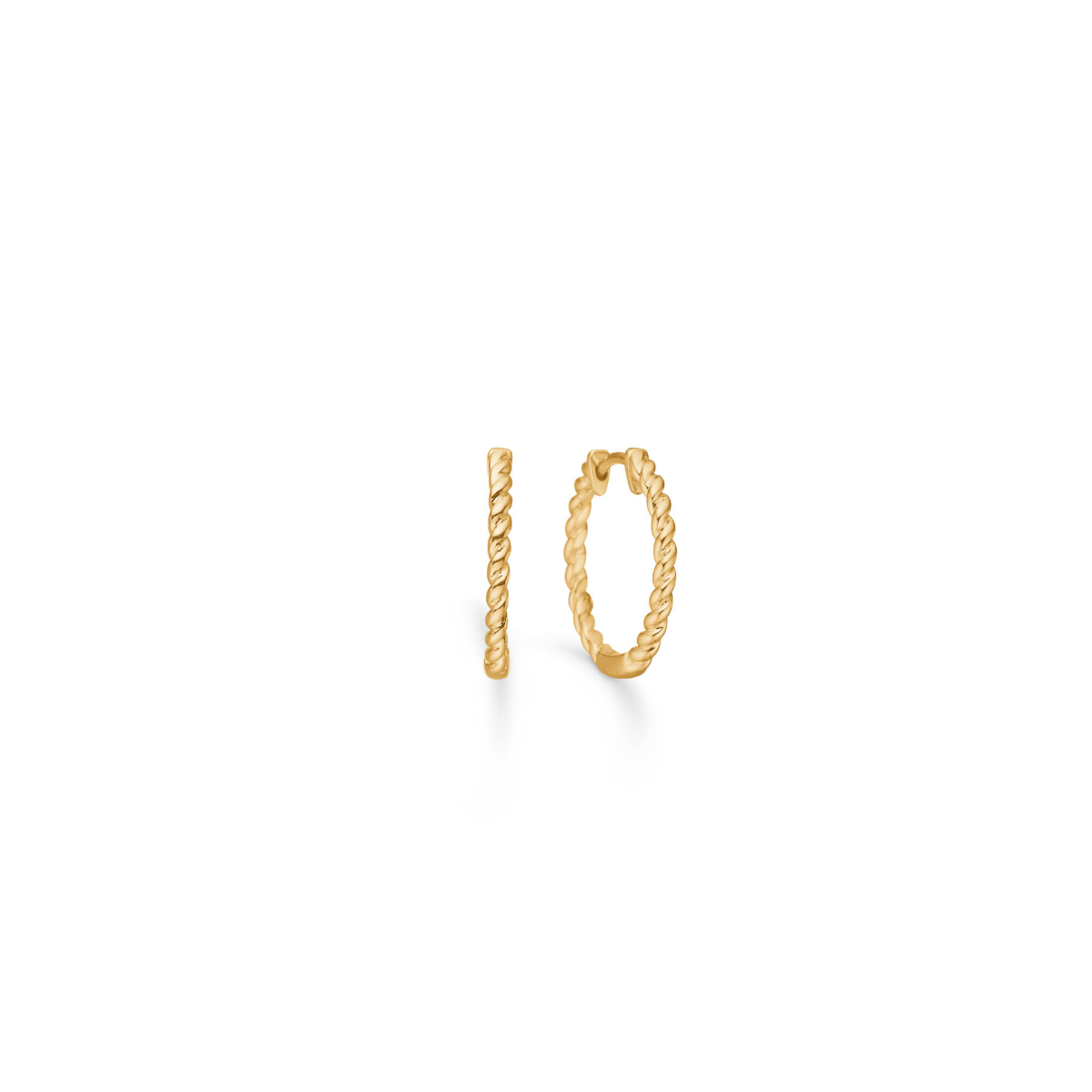 Twisted Hoops 14K Guld 15 mm.