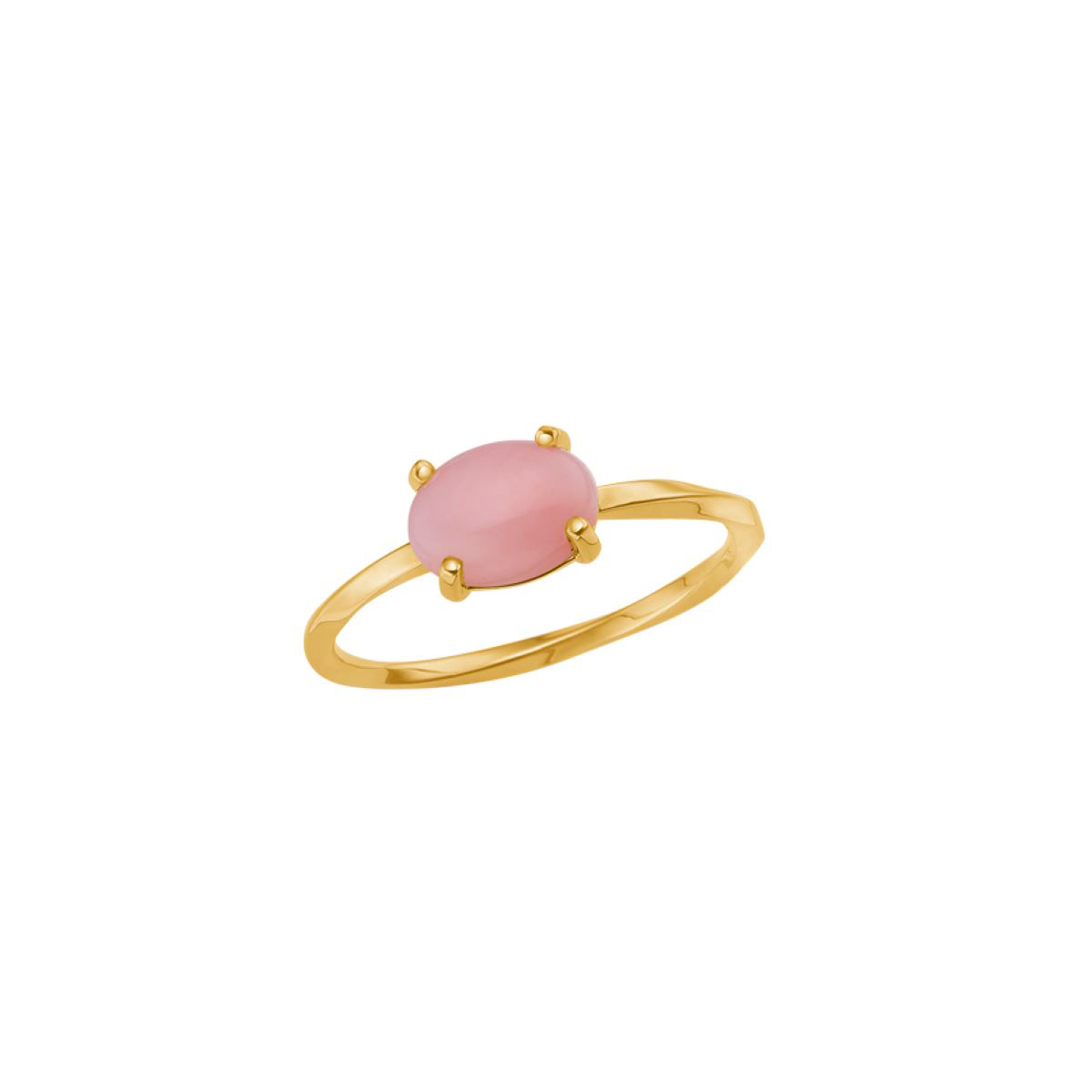 Billede af Carré Ring 10K Guld Pink Opal